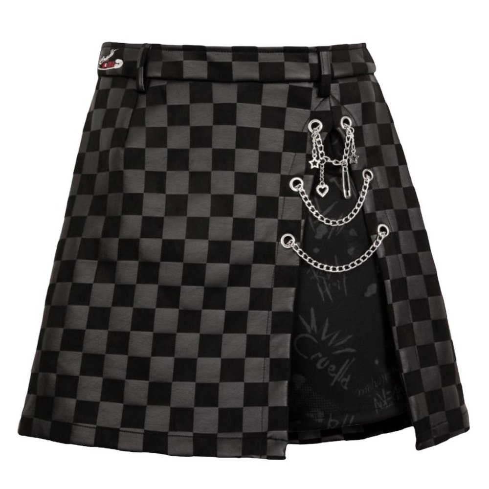 Disney Cruella Black Faux Leather Skirt for Adults by Her Universe Size XL